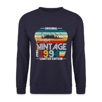 Original June 1994 Vintage 1994 Birthday 1994 - Unisex Sweatshirt - navy - Front - Alina (178cm) & Michal (187cm)