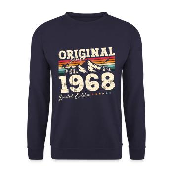 57. Geburtstag 68 Original 1968 Jahrgang 1968 - Unisex Pullover - Navy - Vorne - Alina (178cm) & Michal (187cm)
