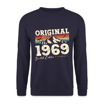 Original 1969 Vintage 1969 Birthday 1969 - Unisex Sweatshirt - navy - Front - Alina (178cm) & Michal (187cm)