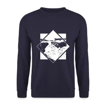 Dettifoss Iceland Iceland waterfall nature design - Unisex Sweatshirt - navy - Front - Alina (178cm) & Michal (187cm)