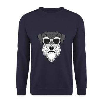 Tee-shirt cool animal schnauzer chien préféré - Sweat-shirt Unisexe - marine - Devant - Alina (178cm) & Michal (187cm)