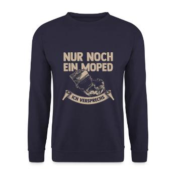 Nur noch ein Moped ich versprechs Zweirad Shirt - Unisex Pullover - Navy - Vorne - Alina (178cm) & Michal (187cm)