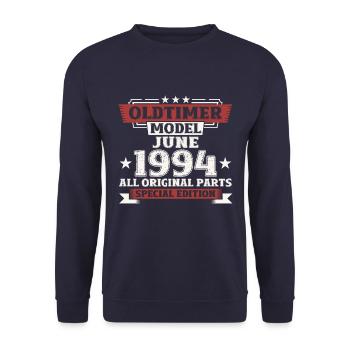 Millésime Juin 1994 Millésime 1994 30ème Anniversaire 94 - Sweat-shirt Unisexe - marine - Devant - Alina (178cm) & Michal (187cm)