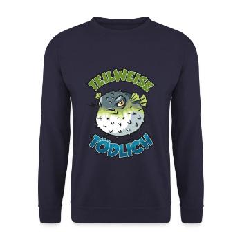 Puffer Fish Partiellement mortel Bande dessinée - Sweat-shirt Unisexe - marine - Devant - Alina (178cm) & Michal (187cm)