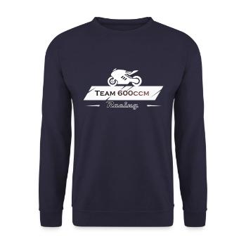 Team 600ccm Motorrad Racing - Unisex Pullover - Navy - Vorne - Alina (178cm) & Michal (187cm)
