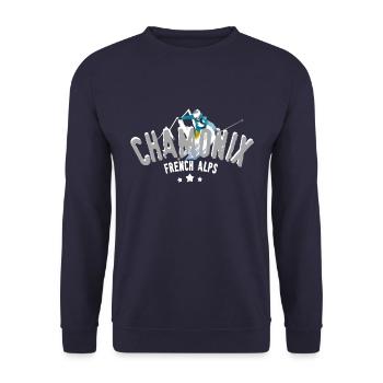 Chamonix French Alps - Unisex Sweatshirt - navy - Front - Alina (178cm) & Michal (187cm)