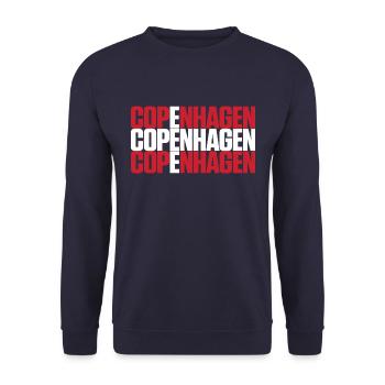 Copenhagen Dänemark Fahne - Unisex Pullover - Navy - Vorne - Alina (178cm) & Michal (187cm)