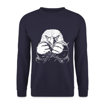 Eagle Boxer Martial Arts MMA - Unisex Sweatshirt - navy - Front - Alina (178cm) & Michal (187cm)