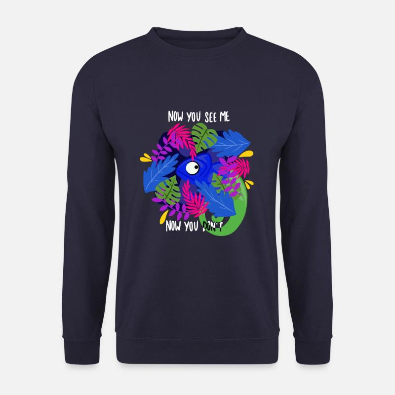 Gecko Tier Lustig Blätter Pflanzen Natur Geschenk - Unisex Pullover - Navy