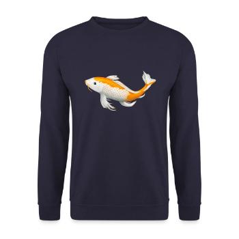 Koi Fish Carp Japan Gift - Unisex Sweatshirt - navy - Front - Alina (178cm) & Michal (187cm)