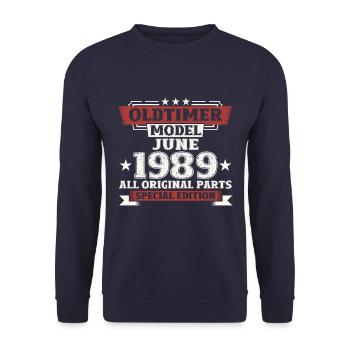 Millésime Juin 1989 Millésime 1989 35ème Anniversaire 89 - Sweat-shirt Unisexe - marine - Devant - Alina (178cm) & Michal (187cm)