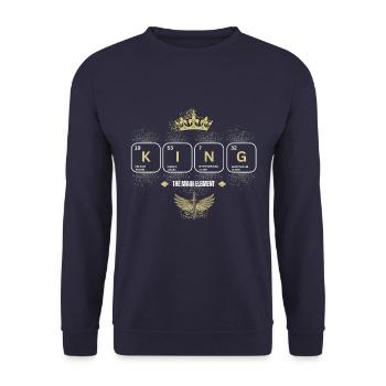 KING The Main Element with Crown and Sword - Unisex Sweatshirt - navy - Front - Alina (178cm) & Michal (187cm)