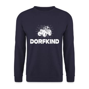 Dorfkind Traktor - Unisex Pullover - Navy - Vorne - Alina (178cm) & Michal (187cm)