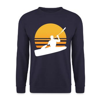 Kajak Sonne Vintage 70er - Unisex Pullover - Navy - Vorne - Alina (178cm) & Michal (187cm)