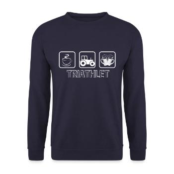 Lustige Landwirtin, Landwirt, Landwirtschaft, Trak - Unisex Pullover - Navy - Vorne - Alina (178cm) & Michal (187cm)