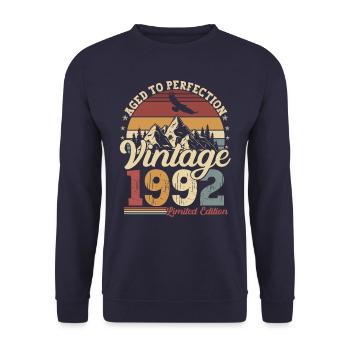 1992 Naissance vintage anniversaire - Sweat-shirt Unisexe - marine - Devant - Alina (178cm) & Michal (187cm)