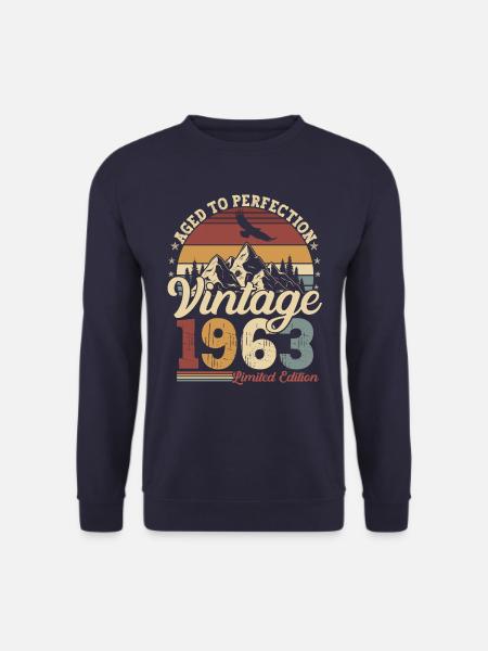 1963 né vintage 60 anniversaire - Sweat-shirt Unisexe - marine