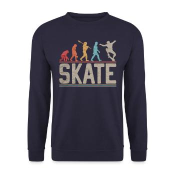 Skateboarder Evolution Skater Skateboard und Skate - Unisex Pullover - Navy - Vorne - Alina (178cm) & Michal (187cm)