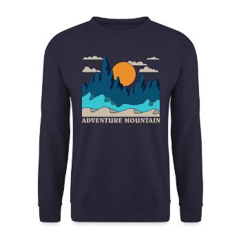 Adventure Mountain Graphic - Unisex Sweatshirt - navy - Front - Alina (178cm) & Michal (187cm)