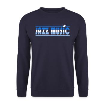 Jazz Musik Retro - Unisex Pullover - Navy - Vorne - Alina (178cm) & Michal (187cm)
