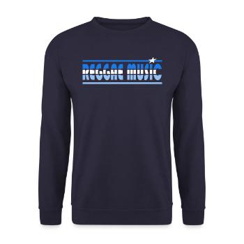 Reggae Musik Retro - Unisex Pullover - Navy - Vorne - Alina (178cm) & Michal (187cm)
