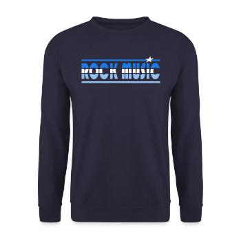 Rock Music Retro - Unisex Pullover - Navy - Vorne - Alina (178cm) & Michal (187cm)