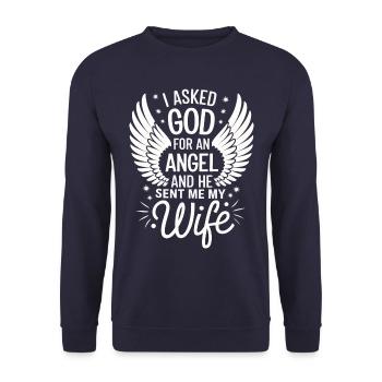 Frau Ehefrau Partnerin Familie Verheiratet - Unisex Pullover - Navy - Vorne - Alina (178cm) & Michal (187cm)