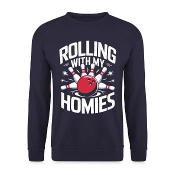 Bowling Bowler Pin Ball Bowling Ball - Sweat-shirt Unisexe - marine - Devant - Alina (178cm) & Michal (187cm)