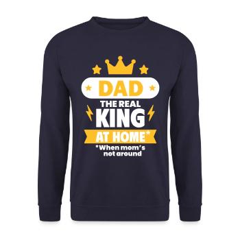 Papa, le vrai roi à la maison - Sweat-shirt Unisexe - marine - Devant - Alina (178cm) & Michal (187cm)