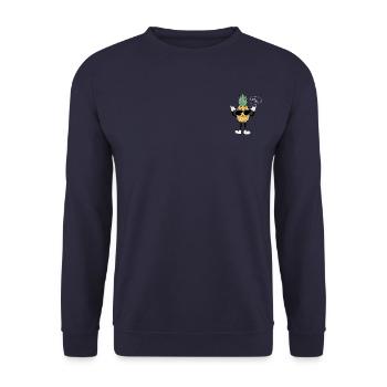 T-Shirt Ananas Cooles Logo - Unisex Pullover - Navy - Vorne - Alina (178cm) & Michal (187cm)
