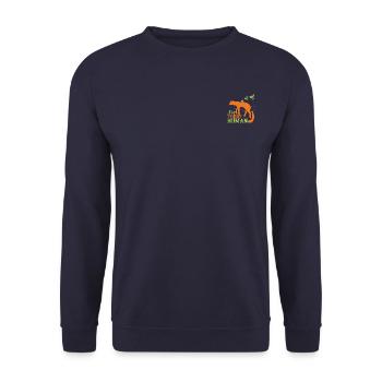 FoundLux New Design, Not TODAY HUMAN - Unisex Sweatshirt - navy - Front - Alina (178cm) & Michal (187cm)