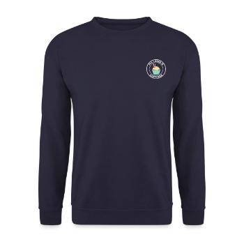 ALLES, WAS ICH BRAUCHE, IST CUPCAKE - Unisex Pullover - Navy - Vorne - Alina (178cm) & Michal (187cm)