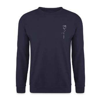 Rose, weiße Kontur - Unisex Pullover - Navy - Vorne - Alina (178cm) & Michal (187cm)