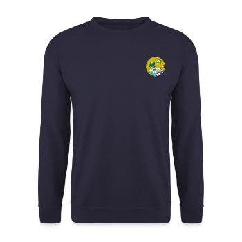 Fische beobachten Dich - Unisex Pullover - Navy - Vorne - Alina (178cm) & Michal (187cm)