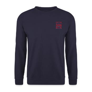 FoundLux New Design, WISH YOUR PLAYED AMERICAN FOO - Unisex Pullover - Navy - Vorne - Alina (178cm) & Michal (187cm)