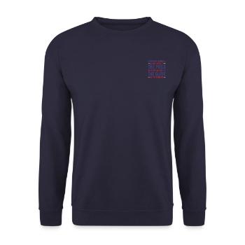 FoundLux New Design, AMERICAN FOOTBALL IS MY SPORT - Unisex Pullover - Navy - Vorne - Alina (178cm) & Michal (187cm)