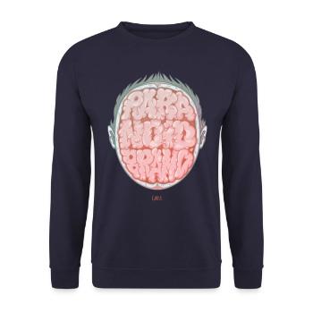 Paranoider Gehirn-Ghul - Unisex Pullover - Navy - Vorne - Alina (178cm) & Michal (187cm)