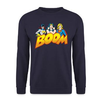 DC Comics Originals Super-Héroïnes Rétro - Sweat-shirt Unisexe - marine - Devant - Alina (178cm) & Michal (187cm)