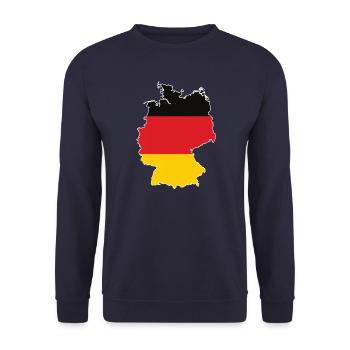 Carte de l'Allemagne avec le drapeau à l'intérieur - Sweat-shirt Unisexe - marine - Devant - Alina (178cm) & Michal (187cm)