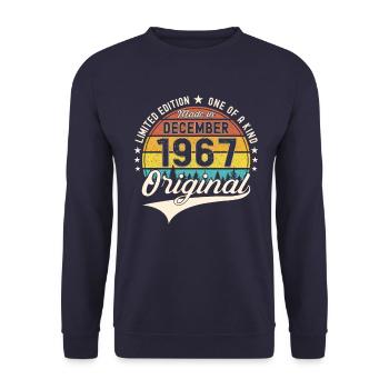 Original December 1967 55th birthday gift - Unisex Sweatshirt - navy - Front - Alina (178cm) & Michal (187cm)