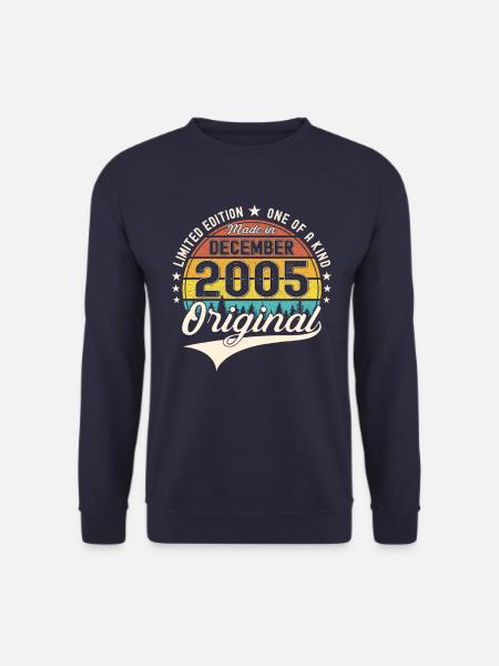 Original Dezember 2005 17. Geburtstag Geschenk - Unisex Pullover - Navy