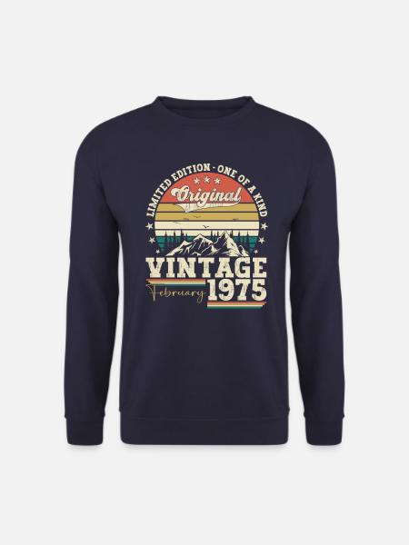 Februar Jahrgang 1975 48. Geburtstag Geschenk Mann - Unisex Pullover - Navy