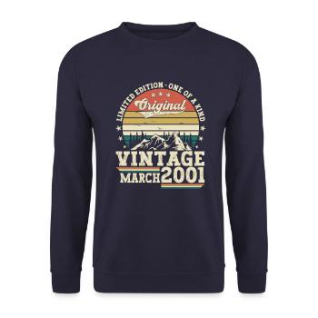 Mars 2001 22e anniversaire cadeau homme - Sweat-shirt Unisexe - marine - Devant - Alina (178cm) & Michal (187cm)
