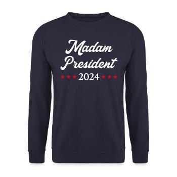 Madame la Présidente 2024 I - Kamala Harris - Sweat-shirt Unisexe - marine - Devant - Alina (178cm) & Michal (187cm)