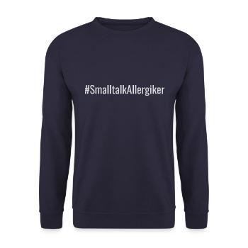 #SmalltalkAllergiker (dunkelgrau) - Unisex Pullover - Navy - Vorne - Alina (178cm) & Michal (187cm)