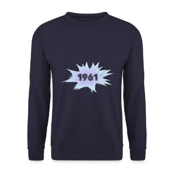 Speech bubble 1961 - Unisex Sweatshirt - navy - Front - Alina (178cm) & Michal (187cm)