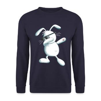 Dab Dance Bunny I Dabbing I Easter Gift - Unisex Sweatshirt - navy - Front - Alina (178cm) & Michal (187cm)
