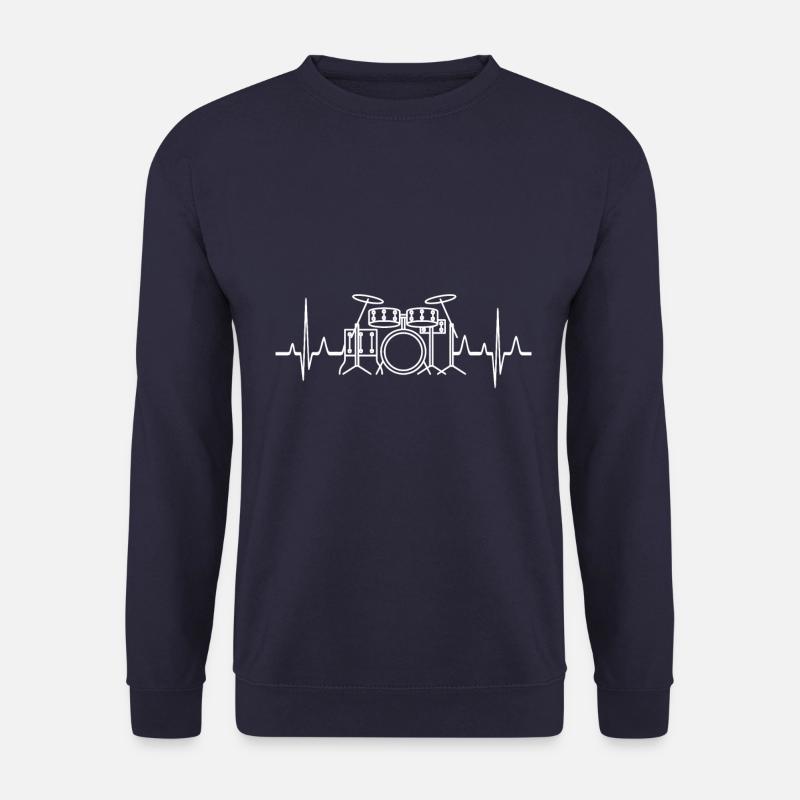 Drummer Heartbeat Schlagzeuger Geschenk Herzschlag - Unisex Pullover - Navy