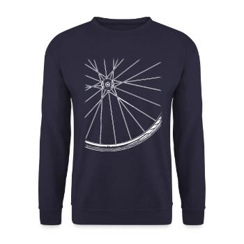 Bicycle spokes motif cyclist bike - Unisex Sweatshirt - navy - Front - Alina (178cm) & Michal (187cm)