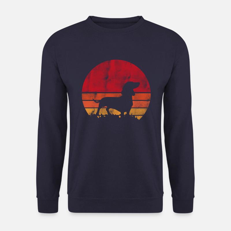 Dackel Retro Vintage Silhouette - Unisex Pullover - Navy